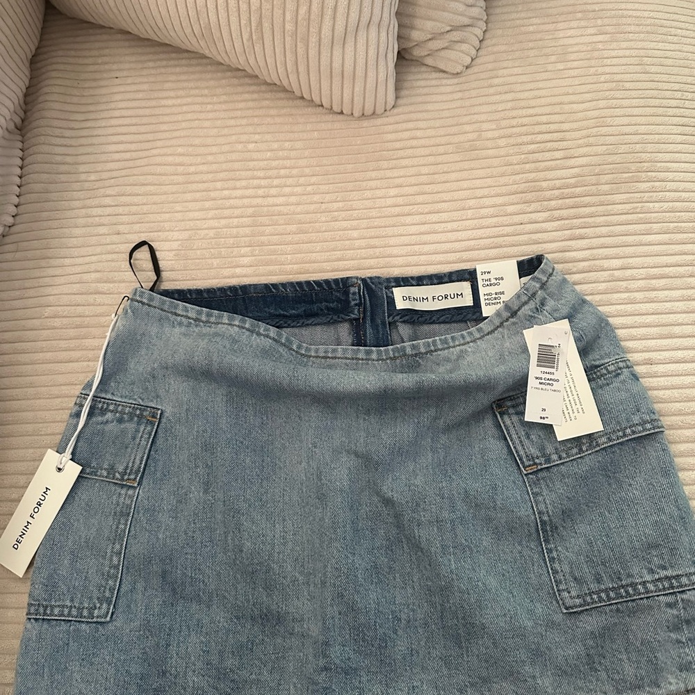 Denim Forum Blue A-line Mini Skirt